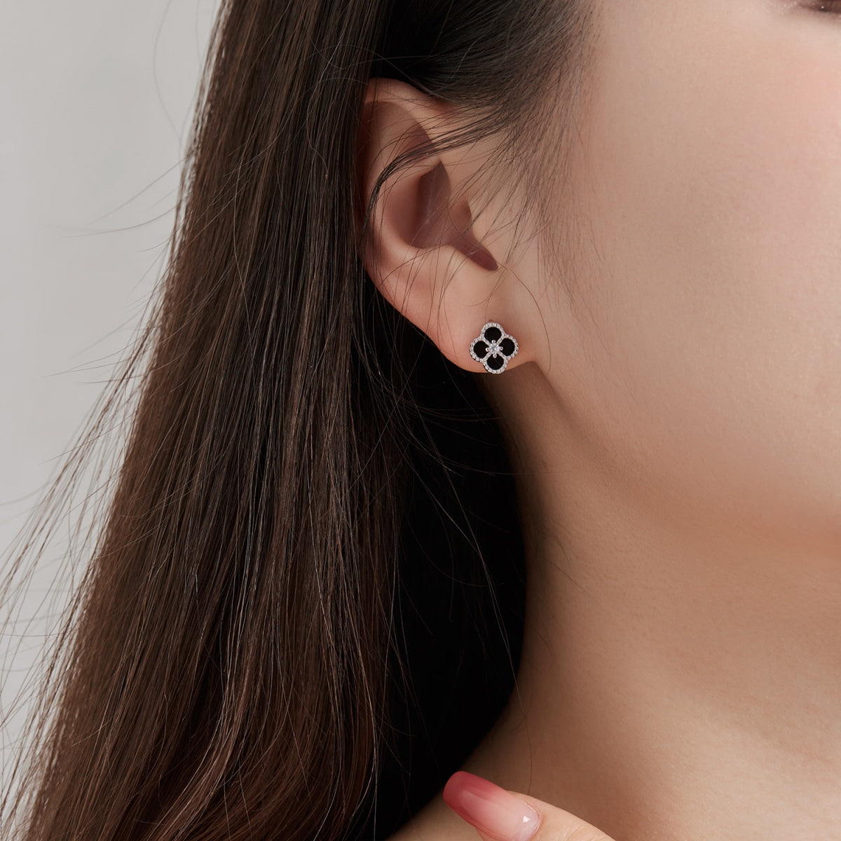 [Together]Four-Leaf Clover Flower Shape Exquisite Earrings