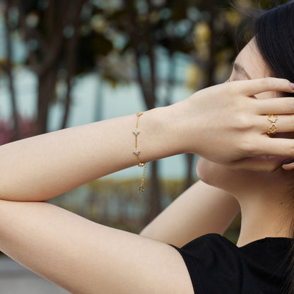 [Together]Four-Leaf Clover Hollow Butterfly Bracelet