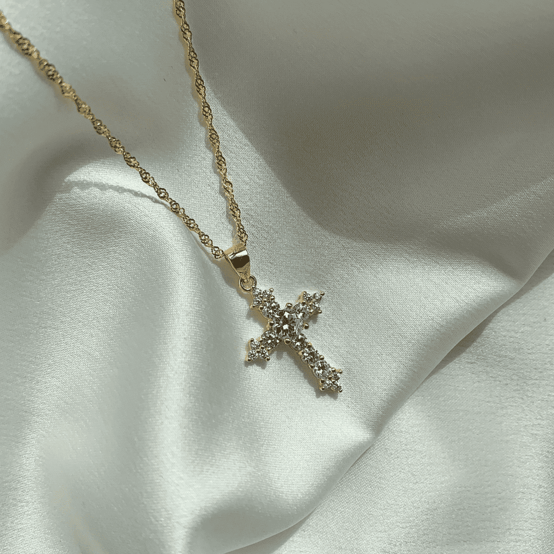 [Together]Delicate Cross Shape Necklace