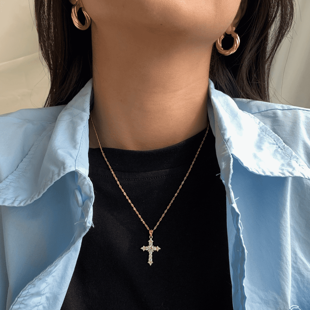 [Together]Delicate Cross Shape Necklace