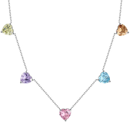 [Together]Sparkling Colorful Heart Cut Necklace