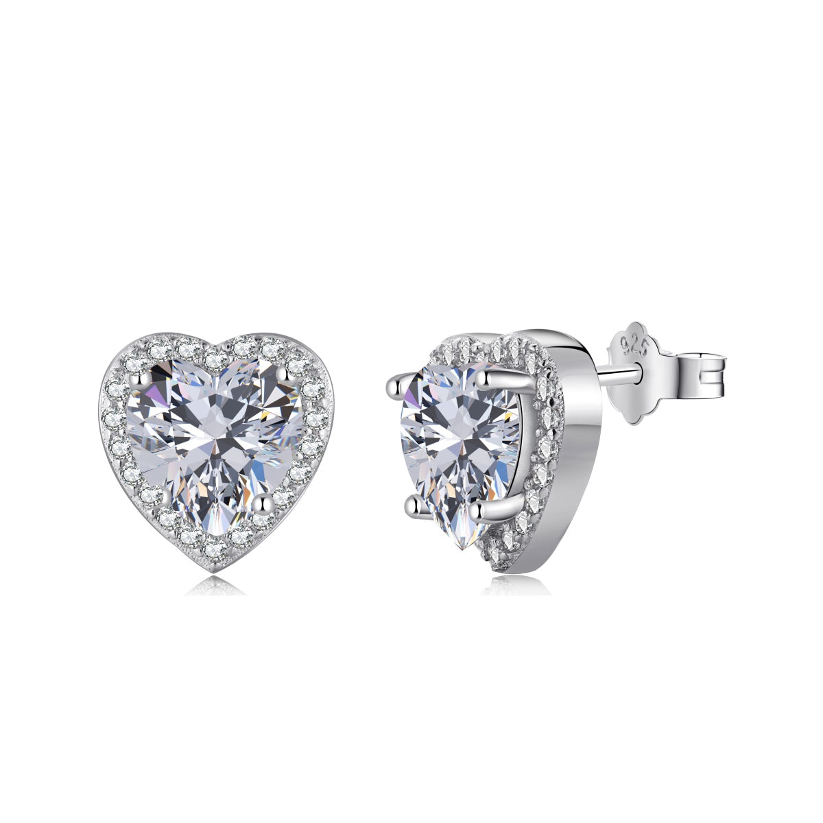 [Together]Sparkling Heart Shape Lover Earrings