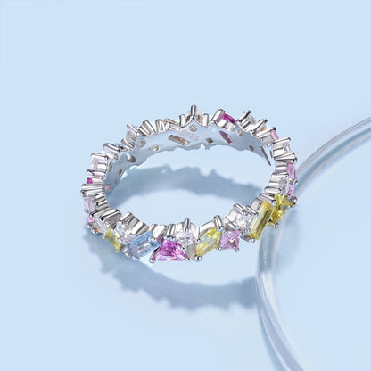 [Together]Dazzling Polychromatic Multi cut Daily Ring