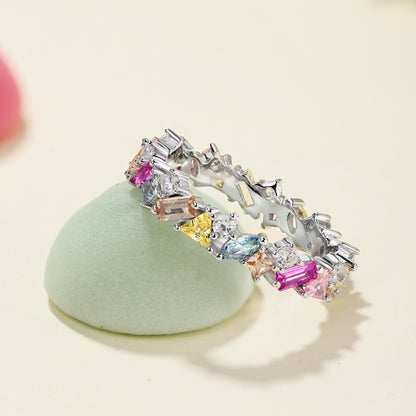 [Together]Dazzling Polychromatic Multi cut Daily Ring