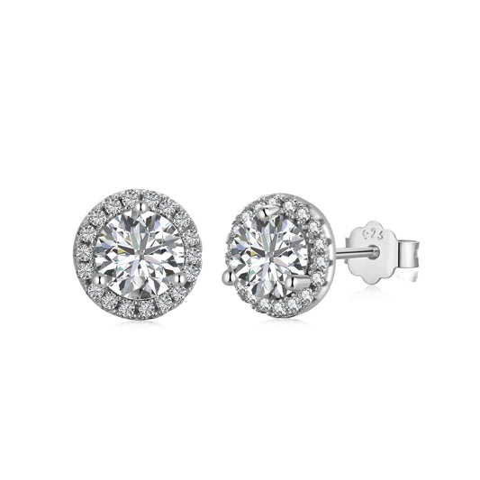 [Together]Classic Princess Round Shape Earrings