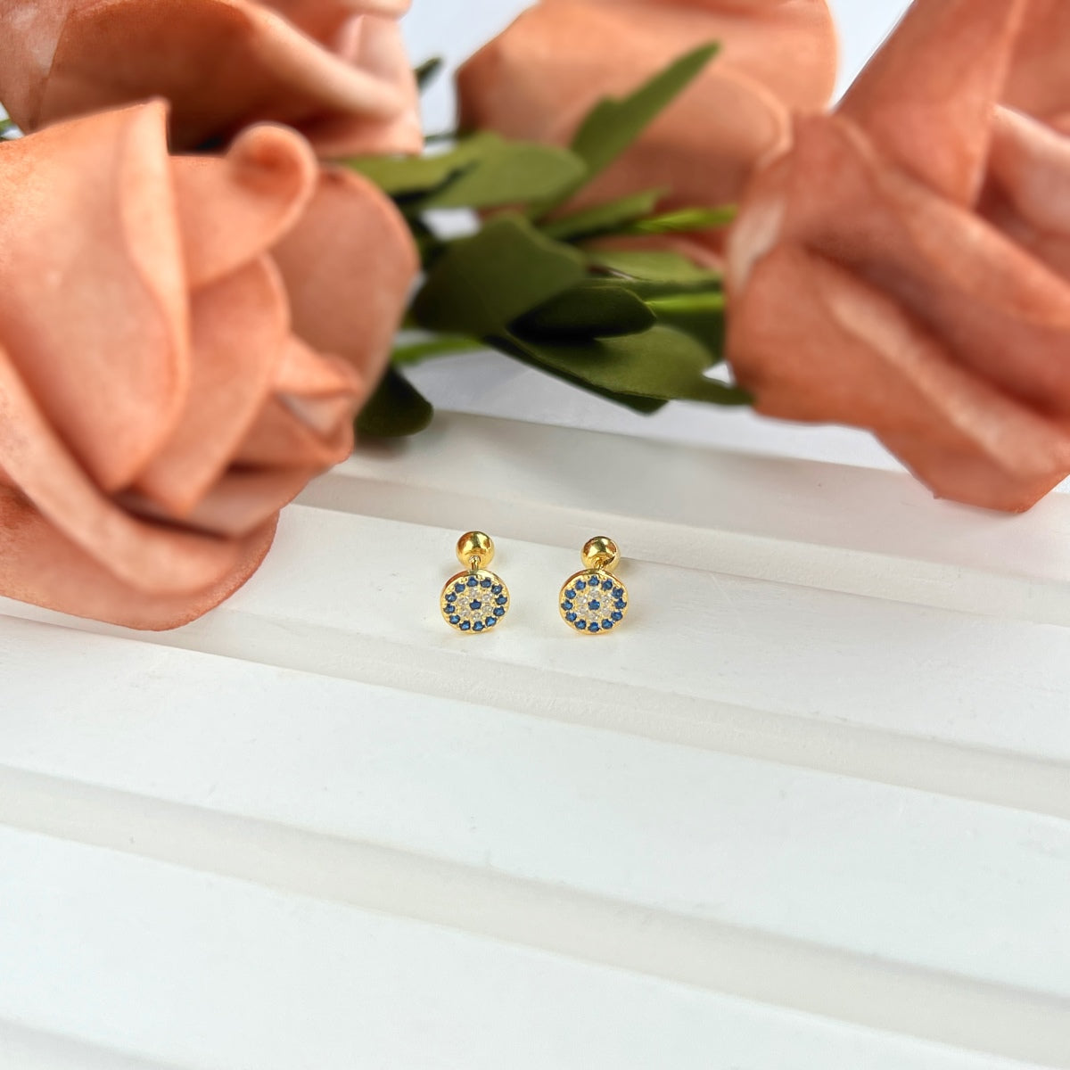 [Together]Devil's Eye Ear Bone Nail Earrings