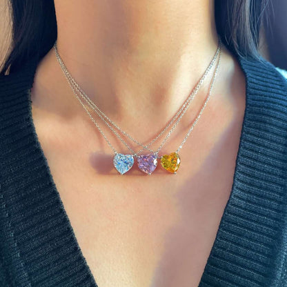 [Together]6.0 carat Radiant Heart Shape Necklace