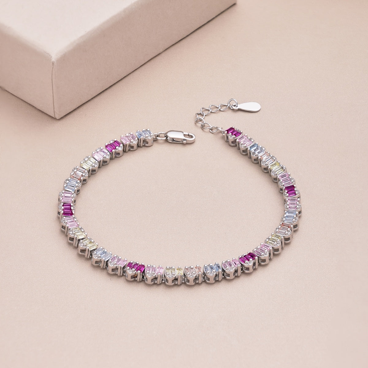 [Together]Delicate Colorful Emerald Cut Party Bracelet