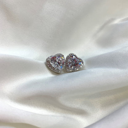 [Together]Sparkling Heart Shape Lover Earrings