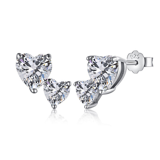 [Together]Double Heart-Shape Classic Princess Style Earrings