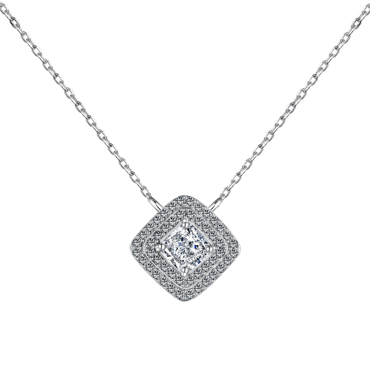 [Together]Sparkling Asscher Cut Necklace