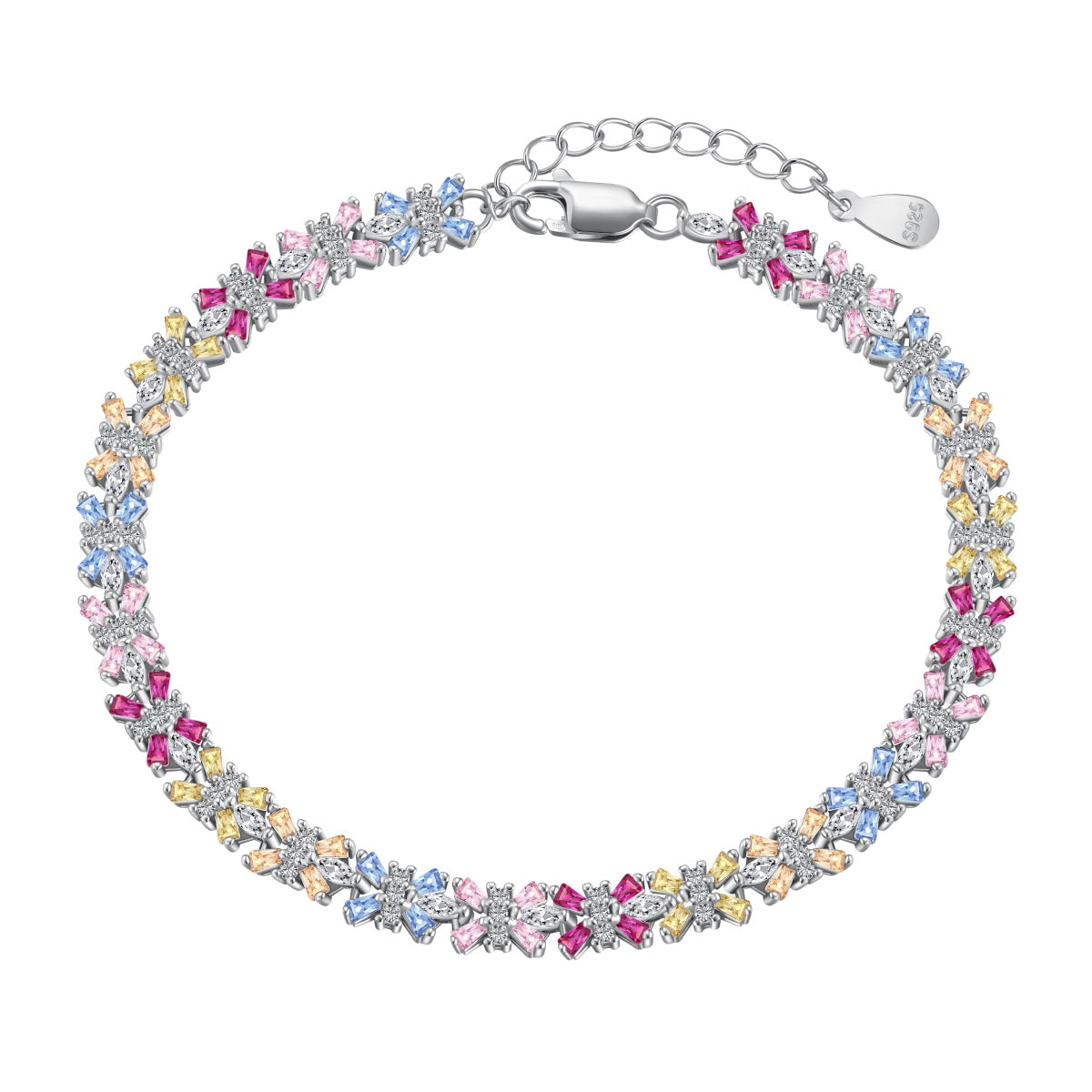 [Together]Radiant Colorful Emerald Cut Party Bracelet