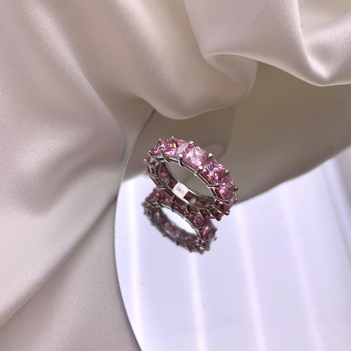 [Together]Elegant Princess Cut Tennis Ring