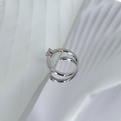 [Together]0.5 Carat CaratEternity Charming Heart Shape Lover Ring