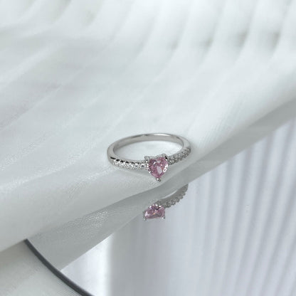 [Together]0.5 Carat CaratEternity Charming Heart Shape Lover Ring