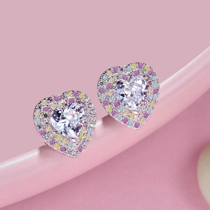 [Together]Dazzling Heart Shape Lover Earrings