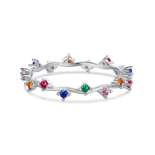 [Together]Radiant Colorful Round Cut Daily Ring