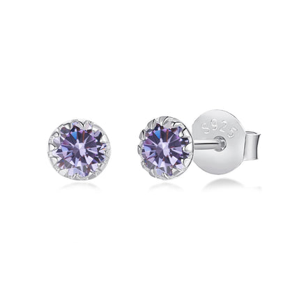 [Together]Sparkling Colorful Round Shape Earrings