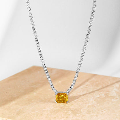 [Together]4.0 Carat Elegant Radiant Cut Necklace