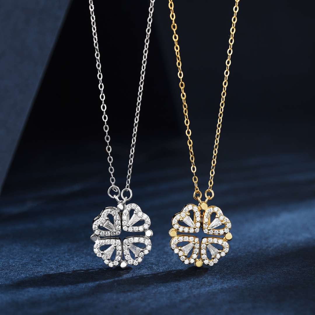 [Together]Ornate Heart Cut Flower Shape Necklace