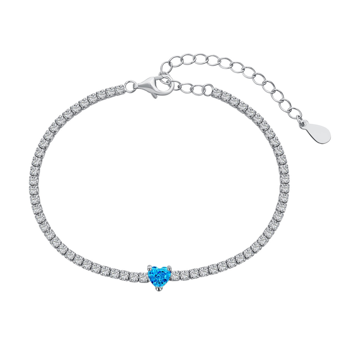 [Together]0.5 Carat Elegant Romantic Heart Shape Lover Bracelet