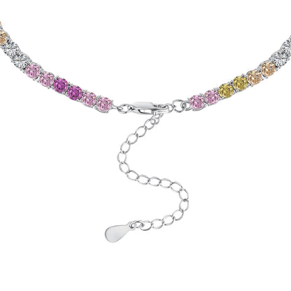 [Together]Delicate Colorful Tennis Necklace