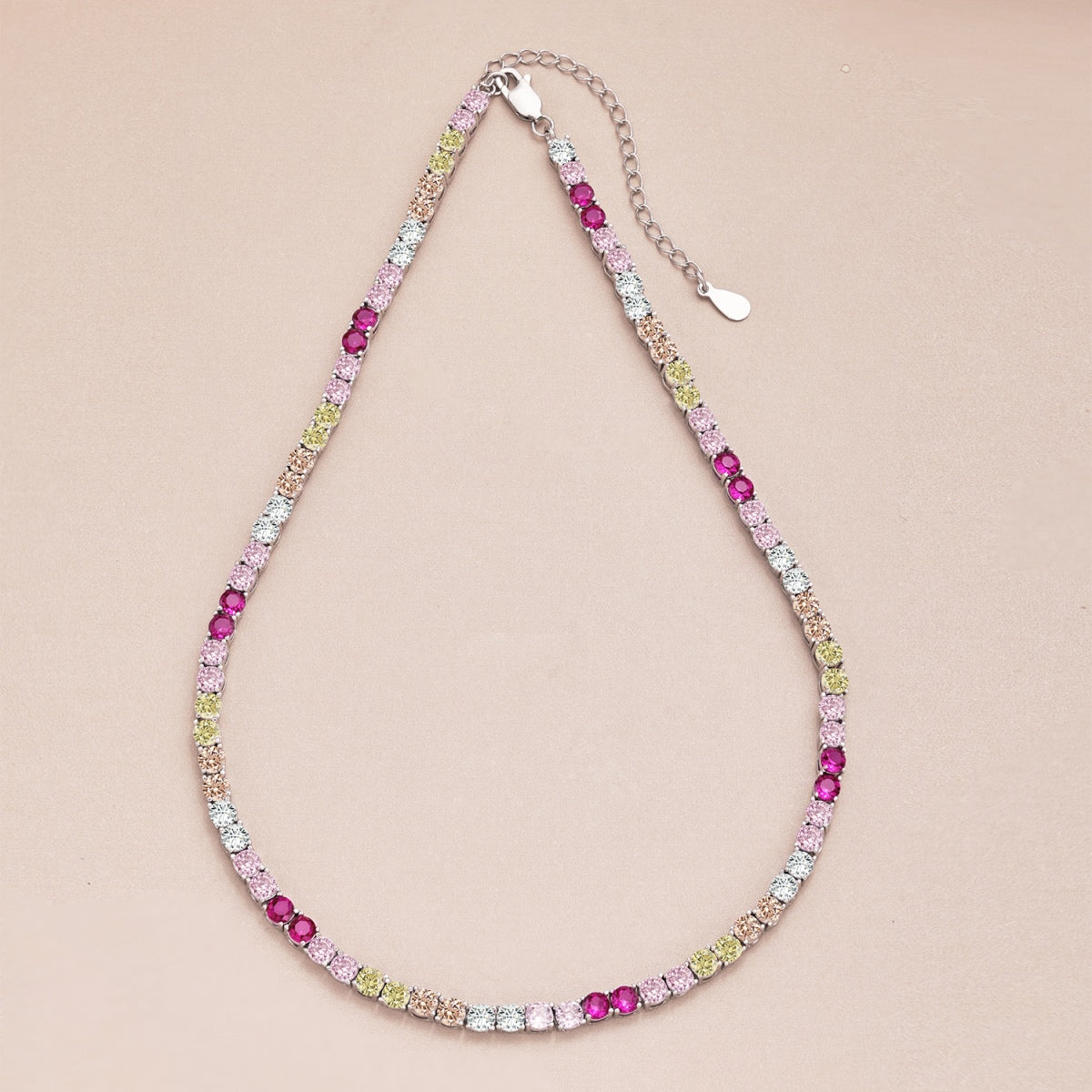 [Together]Delicate Colorful Tennis Necklace