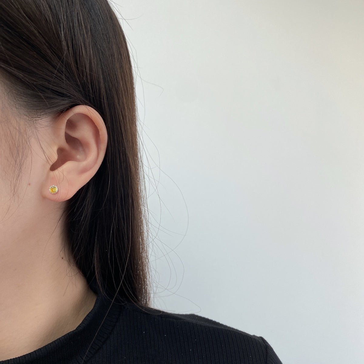 [Together]Sparkling Colorful Round Shape Earrings