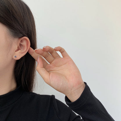 [Together]Sparkling Colorful Round Shape Earrings