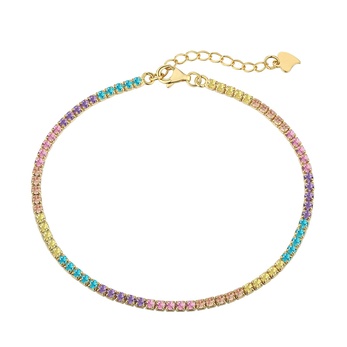 [Together]Dazzling Colorful Round Cut Daily Bracelet