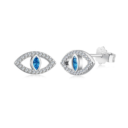 [Together]Blue Devil Eyes Hollow Stud Earrings