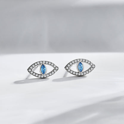 [Together]Blue Devil Eyes Hollow Stud Earrings