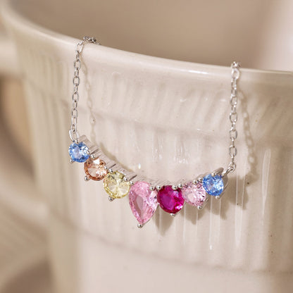 [Together]Dainty Colorful Heart Necklace