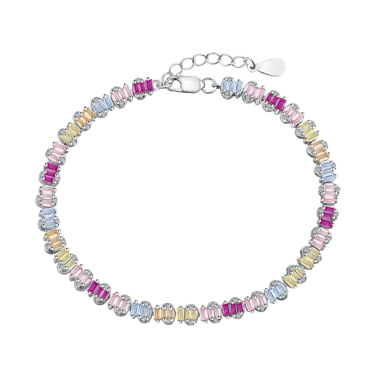 [Together]Delicate Colorful Emerald Cut Party Bracelet