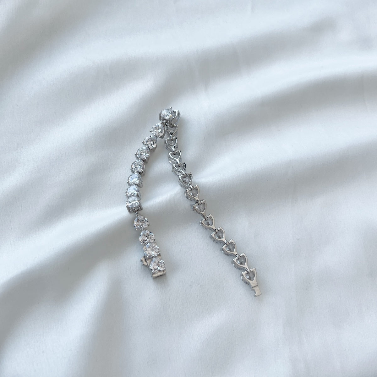 [Together]0.75 Carat Elegant Romantic Heart Shape Lover Bracelet