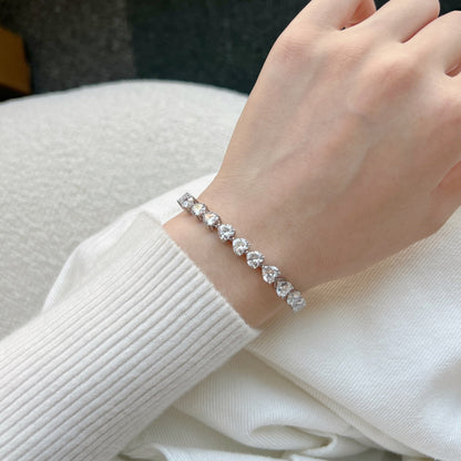 [Together]0.75 Carat Elegant Romantic Heart Shape Lover Bracelet