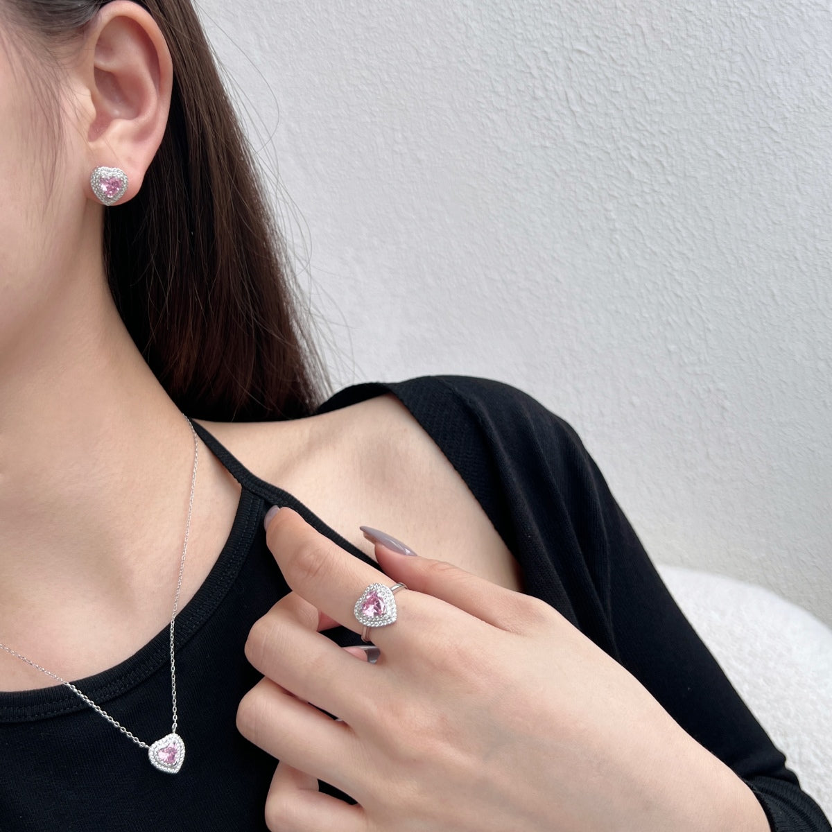 [Together]Dazzling Heart Shape Lover Earrings