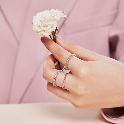 [Together]Radiant Sparkling Round Cut Daily Ring