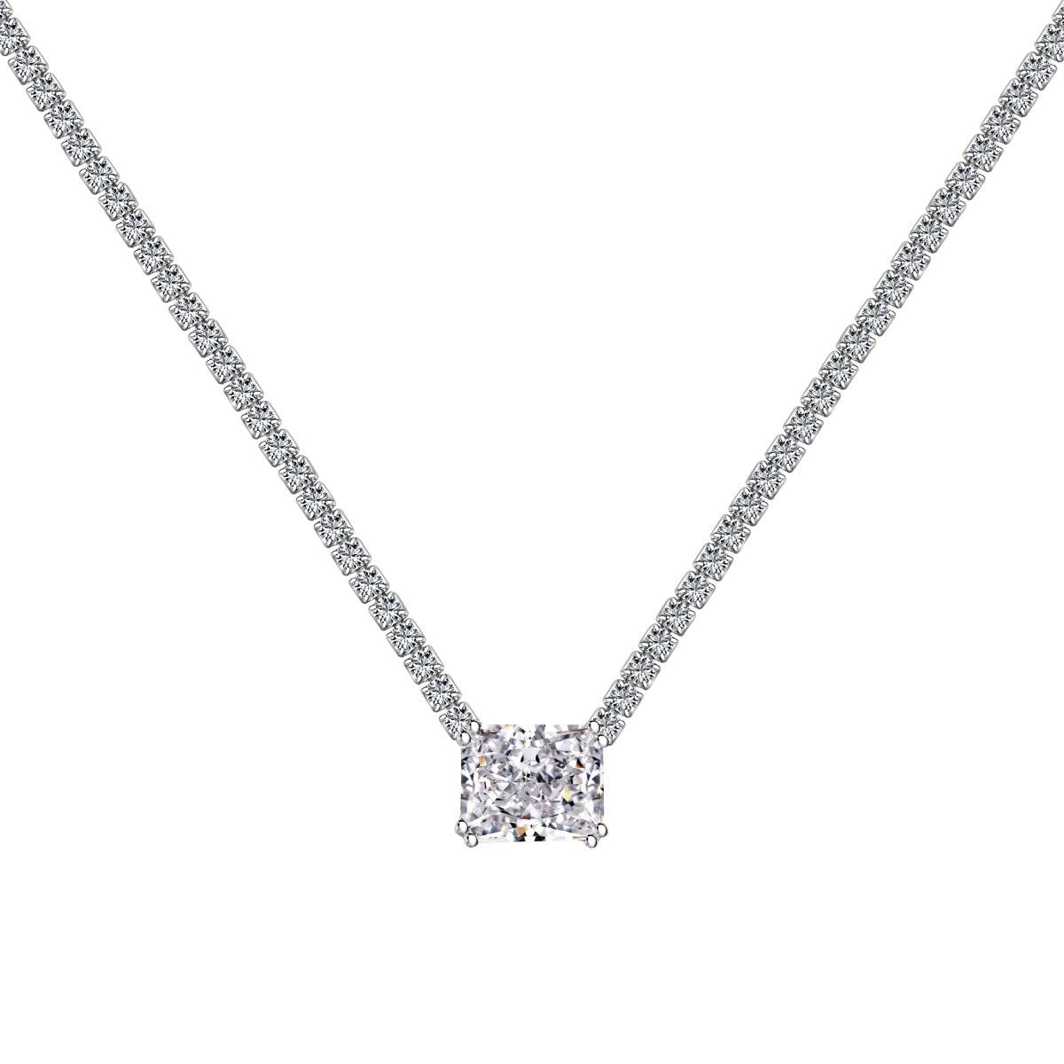 [Together]4.0 Carat Elegant Radiant Cut Necklace